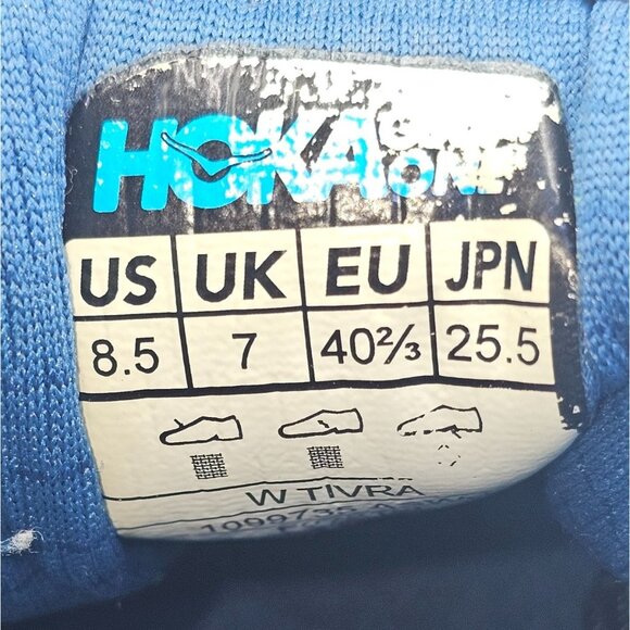 Hoka One One Women's Aqua Blue Mesh Tivra Lace Up Running Shoes Size 8.5 2664 - Picture 8 of 16